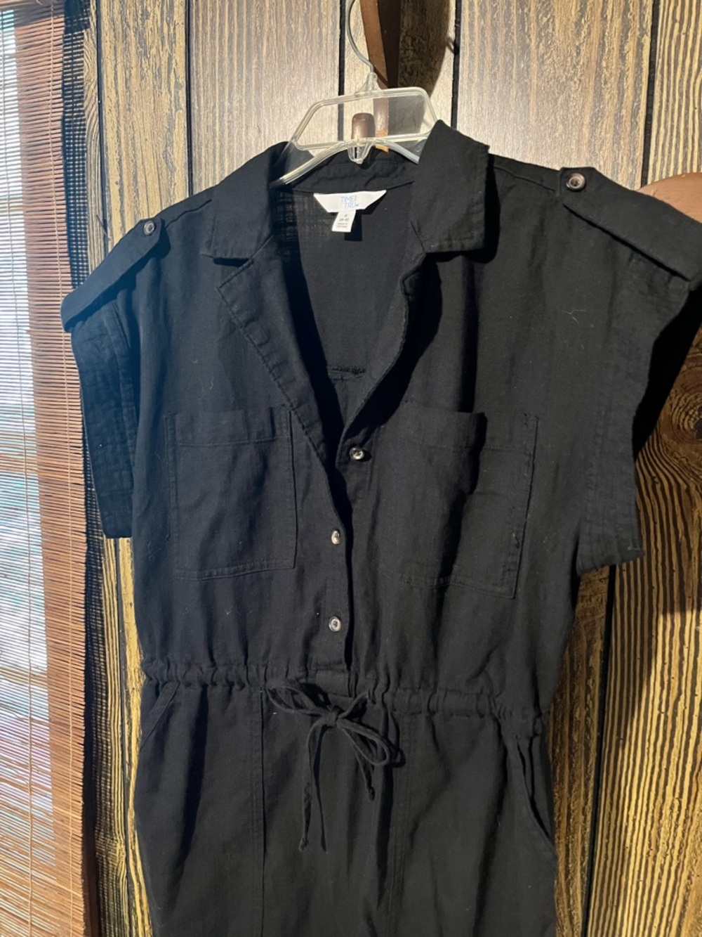 Time and Tru Black Drawstring Shirt Dress - Mini - Picture 3 of 4
